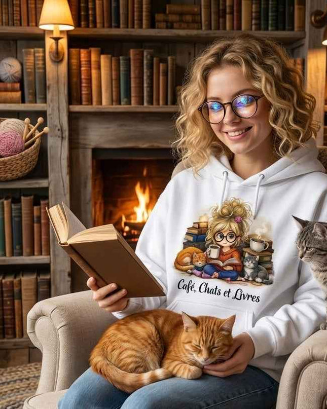 Hoodie Café, Chats et Livres