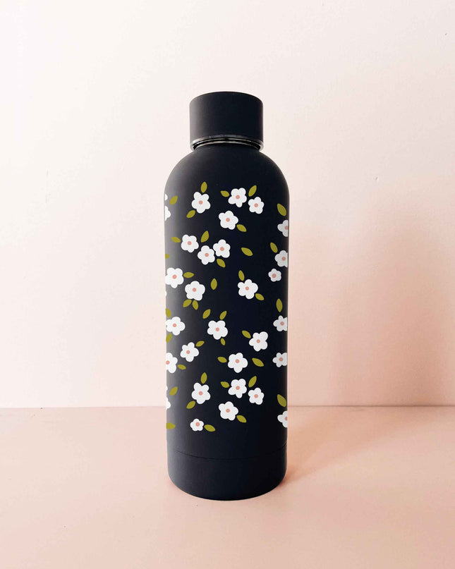 Bouteille en acier inox 17oz - noir Bloom blanc