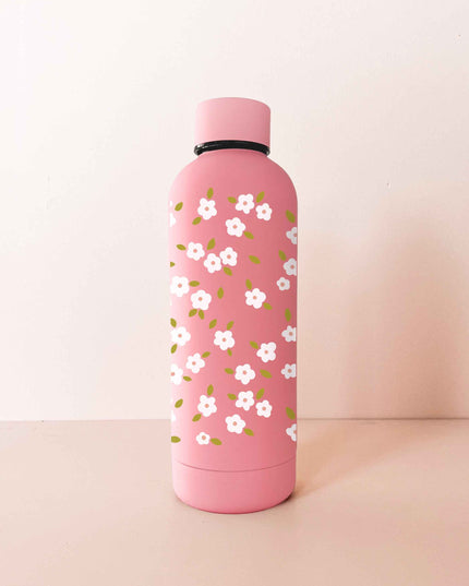 Bouteille en acier inox 17oz - rose framboise Bloom blanc