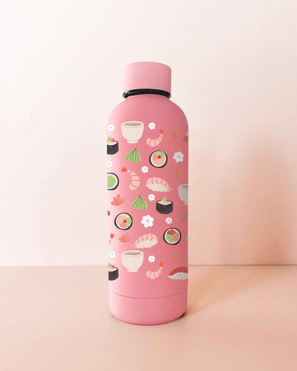 Bouteille en acier inox 17oz - rose framboise Sushis