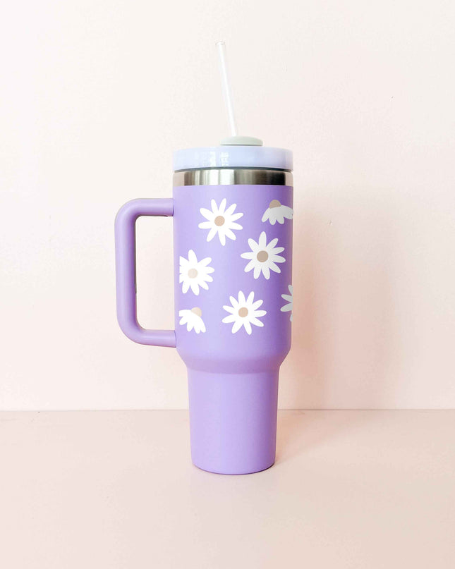 Gobelet isotherme 40oz - lavande fleurs d'été