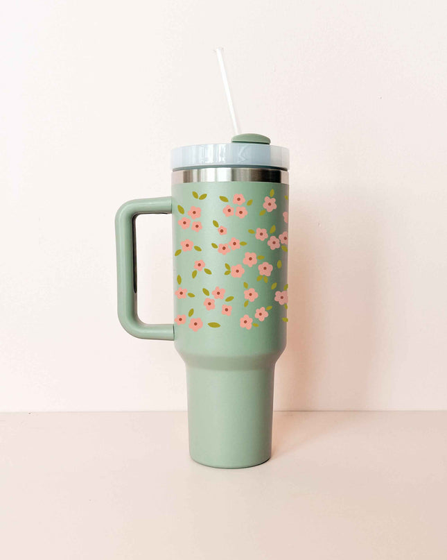Gobelet isotherme 40oz - sauge Bloom rose