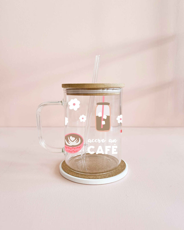 Tasse boho 17oz - accro au café
