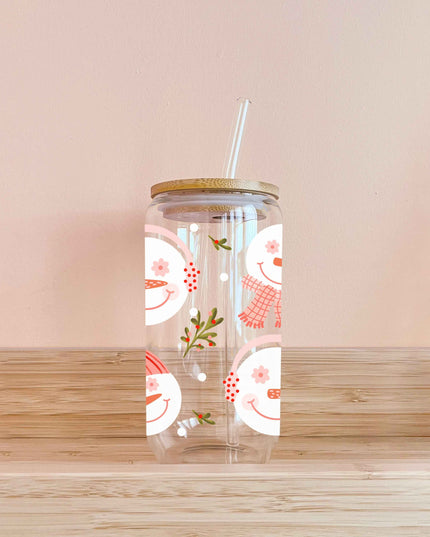 Verre boho - Bonhomme de neige