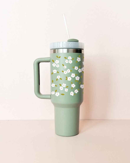 Gobelet isotherme 40oz - sauge Bloom blanc