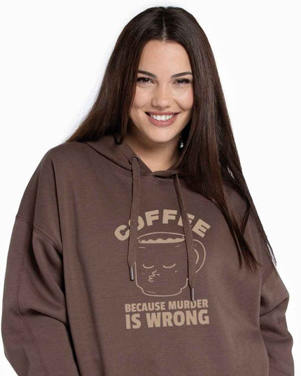Hoodie "Coffee Because Murder Is Wrong" imprimé