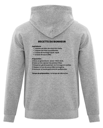 Hoodie "Recette du bonheur" imprimé