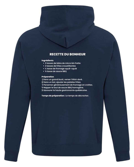 Hoodie "Recette du bonheur" imprimé