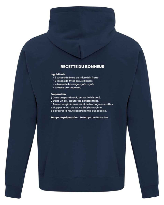Hoodie "Recette du bonheur" imprimé