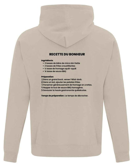 Hoodie "Recette du bonheur" imprimé