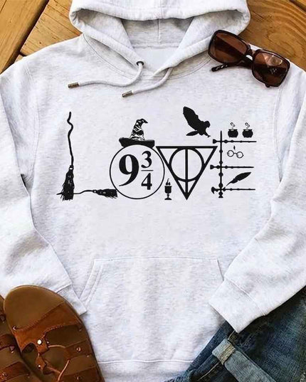 Hoodie Sorcier Tous tes symboles préférés en un seul look