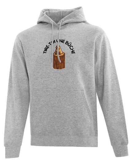 Hoodie "Tire-toi une bûche" imprimé