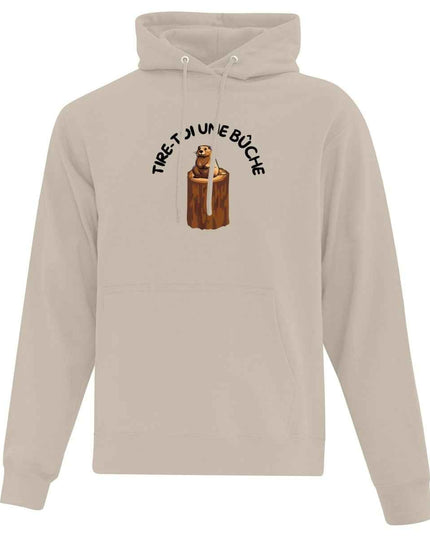 Hoodie "Tire-toi une bûche" imprimé