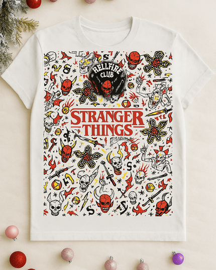 Designs geek et magiques - T-shirts blanc stranger thing L'Atelier 9¾ Québec