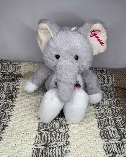 Peluche Éléphant Personnalisable - Prénom et Design
