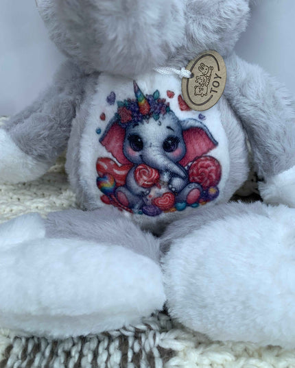 Peluche Éléphant Personnalisable - Prénom et Design