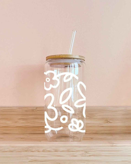 Verre boho - fleurs sketch
